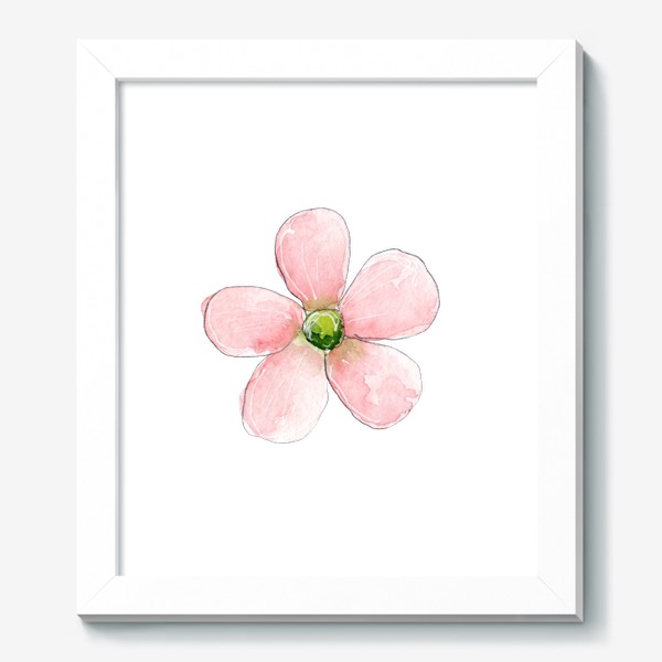 Картина «Простой розовый цветок, Цветочный принт»