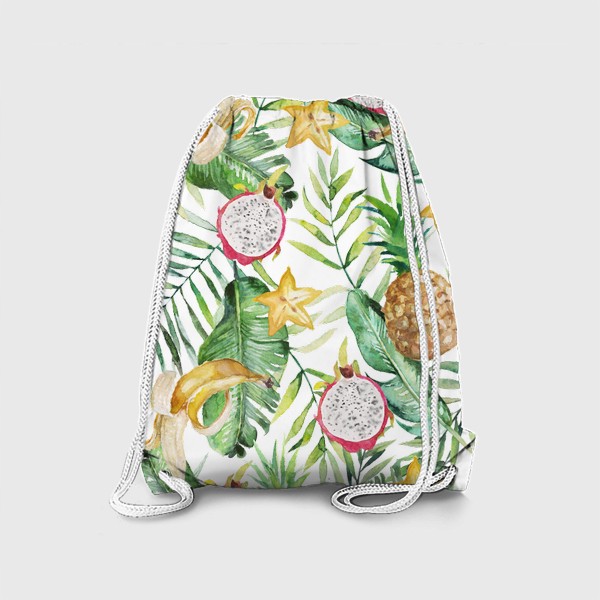 Рюкзак «Тропический принт бананы и фрукты, пальмовые листья»