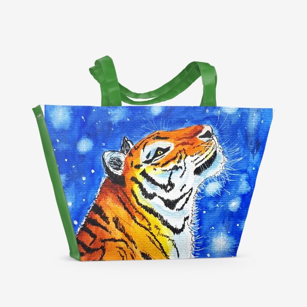 Пляжная сумка «Тигр на фоне звездного неба»