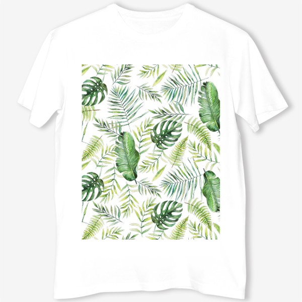 Футболка «Тропический принт пальмовые листья»