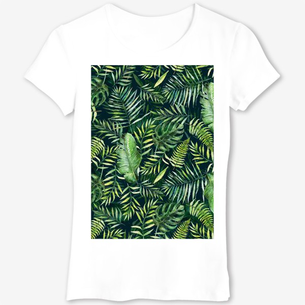 Футболка «Тропический принт пальмовые листья»