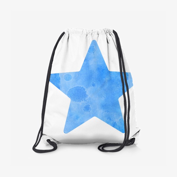 Рюкзак «Голубая звезда. Коллекция в стиле Бохо (Boho). Геометрические фигуры с акварельной текстурой»