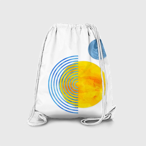 Рюкзак «Солнце и луна. Коллекция в стиле Бохо (Boho). Геометрические фигуры с акварельной текстурой»