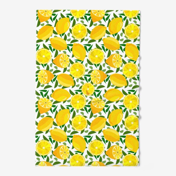 Полотенце «Спелые лимоны с листьями»