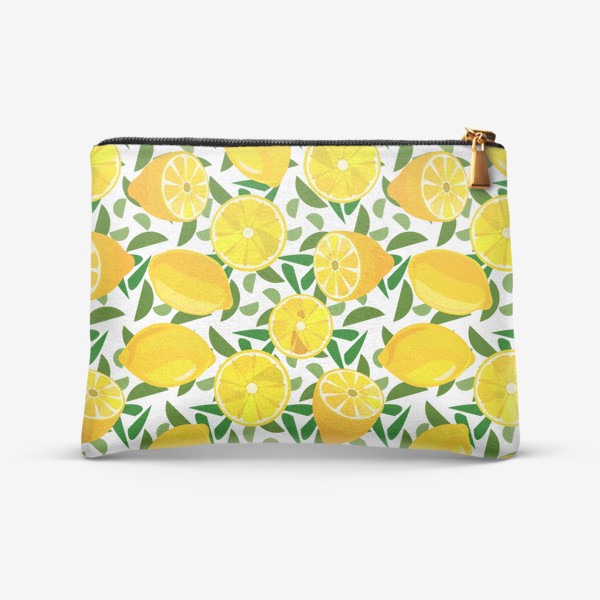 Косметичка «Спелые лимоны с листьями»