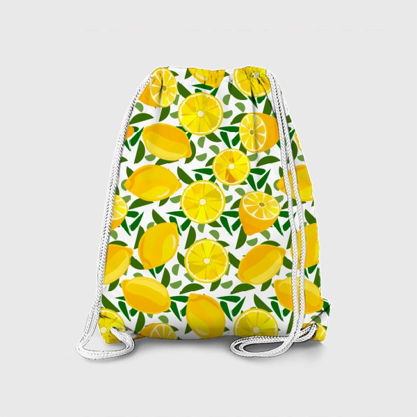 Рюкзак «Спелые лимоны с листьями»