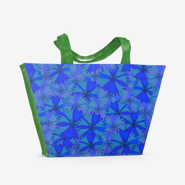 Пляжная сумка «паттерн из ярко-синих васильков»