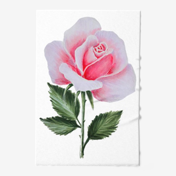 Полотенце &laquo;Розовая роза, живопись&raquo;