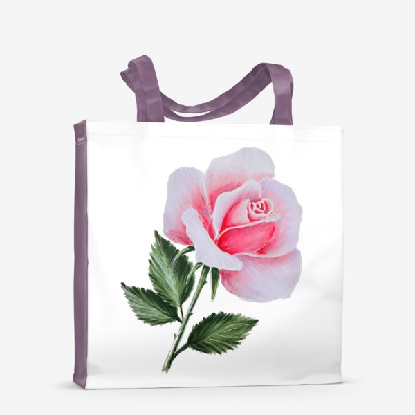 Сумка-шоппер «Розовая роза, живопись»