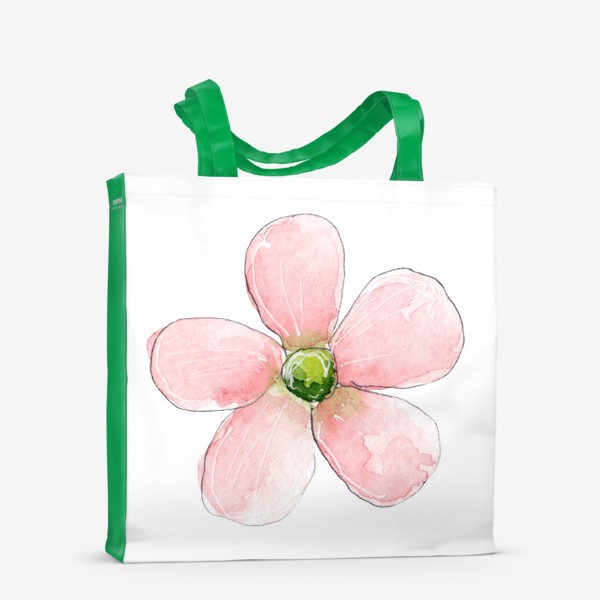 Сумка-шоппер «Простой розовый цветок, Цветочный принт»