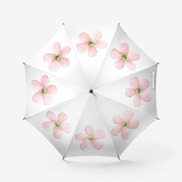 Зонт «Простой розовый цветок, Цветочный принт»