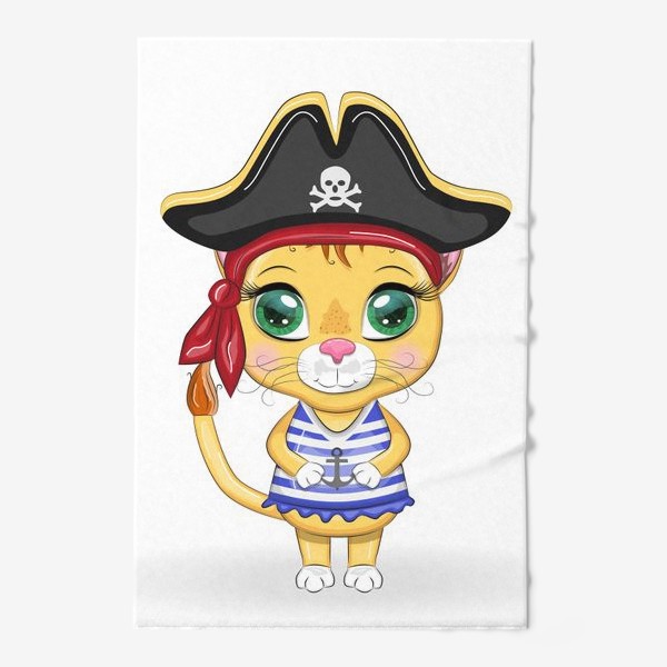 Полотенце «Львица-пиратка. Лев, знак зодиака, пираты карибского моря»
