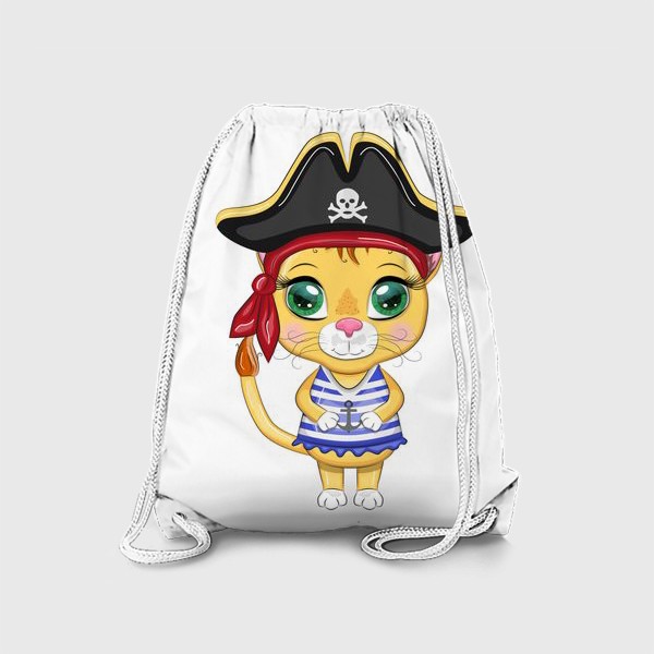 Рюкзак «Львица-пиратка. Лев, знак зодиака, пираты карибского моря»