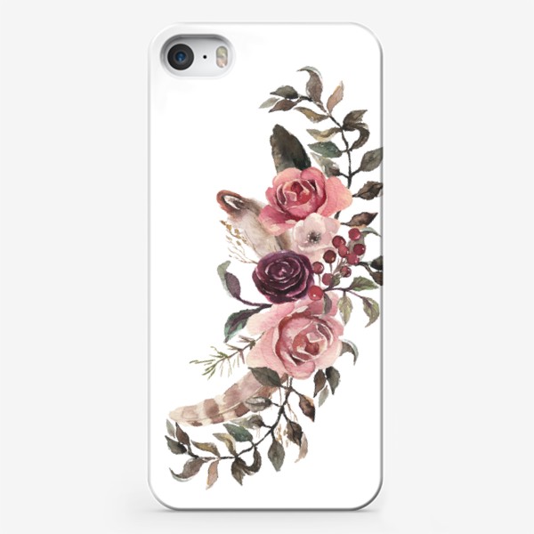 Чехол iPhone «Букет розы. Акварель»