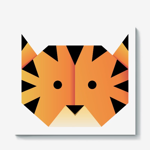 Холст «Голова тигра из бумаги»