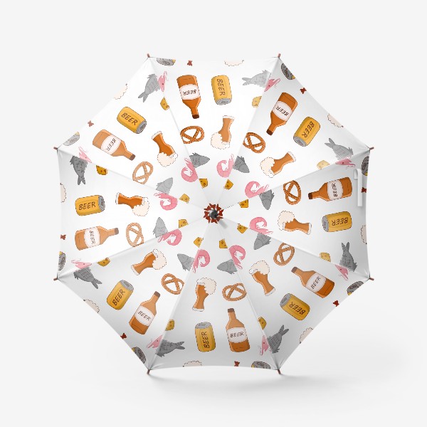 Зонт «Пивной принт на белом фоне»