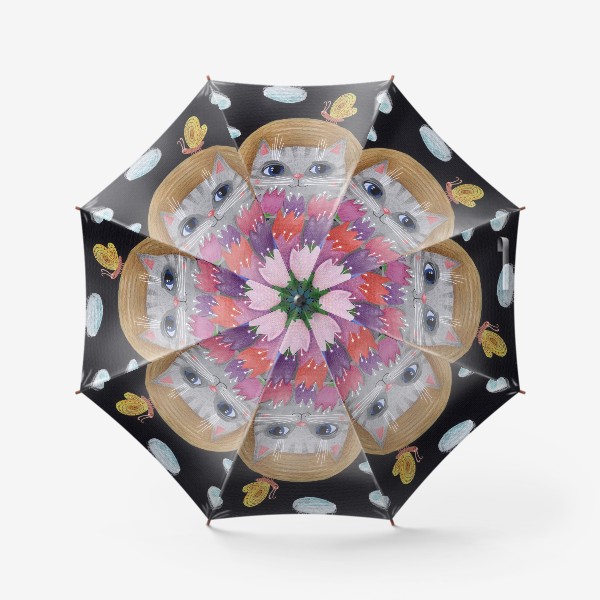 Зонт «Кошка в цветах»