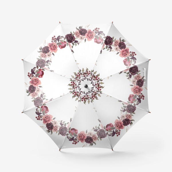 Зонт «Венок акварельных цветов»