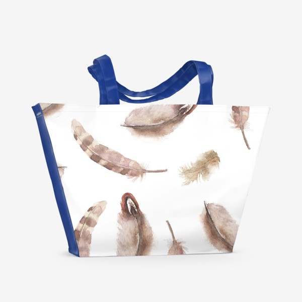 Пляжная сумка «Акварельные перья»