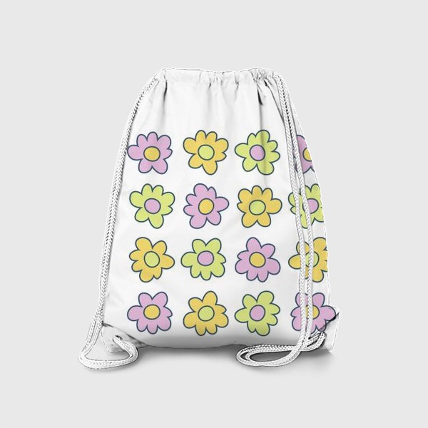 Рюкзак «Цветочки в стиле 60х, пастель»