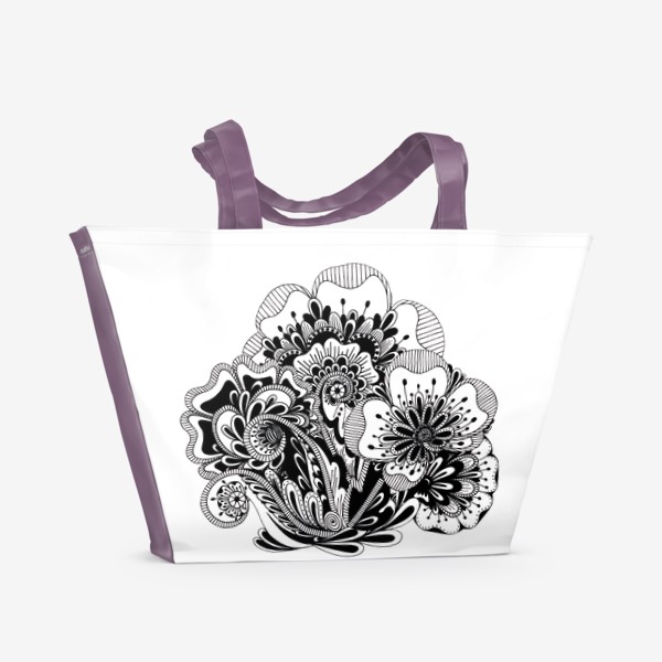 Пляжная сумка &laquo;Сказочный букет цветов&raquo;