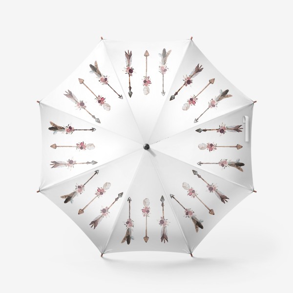 Зонт &laquo;Акварельные стрелы с цветами&raquo;