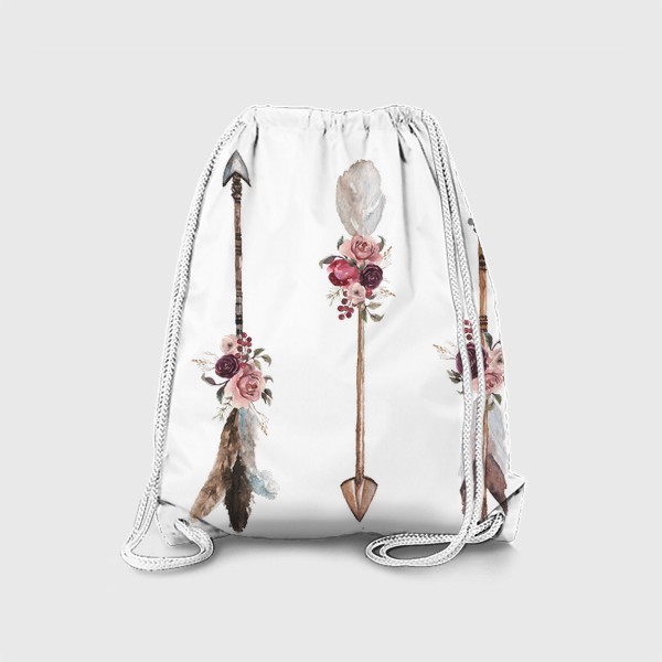 Рюкзак «Акварельные стрелы с цветами»