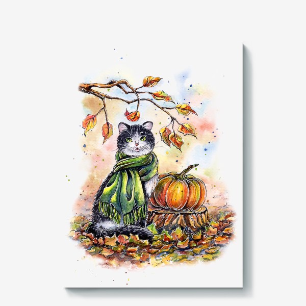 Холст «Осенний кот»