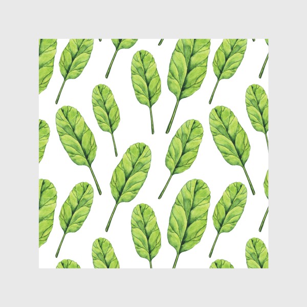 Шторы «Зеленые листья шпината акварель»