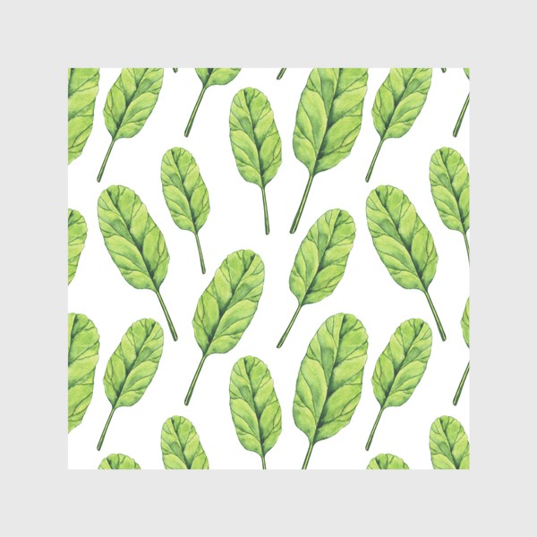 Скатерть «Зеленые листья шпината акварель»