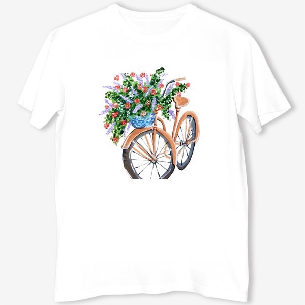 Футболка «Велосипед с корзиной цветов»