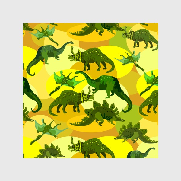Шторы «Динозавры на желтом песке»
