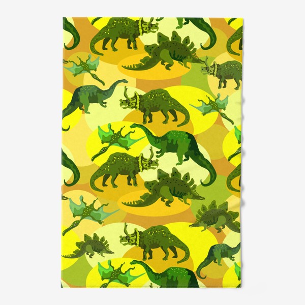 Полотенце «Динозавры на желтом песке»