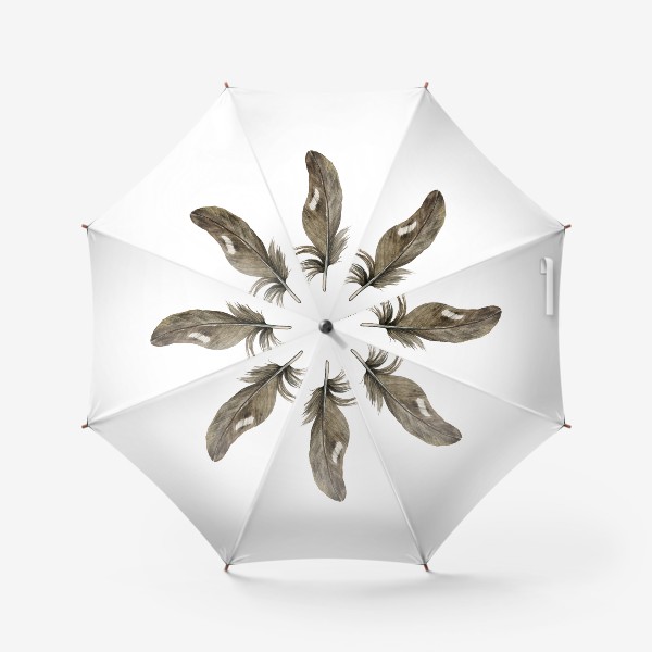 Зонт «Серое перо акварель»