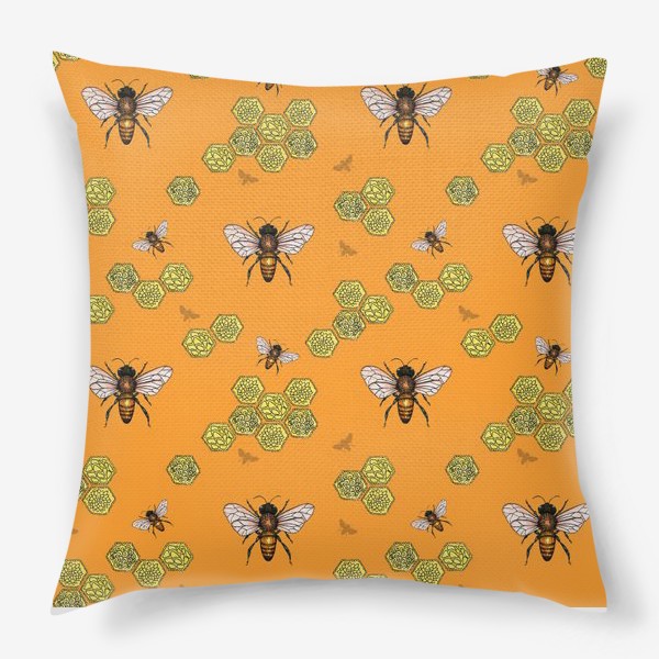 Подушка «Пчелы и соты»