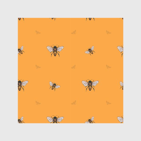 Скатерть «Пчелы на оранжевом фоне из коллекции Медовое лето»