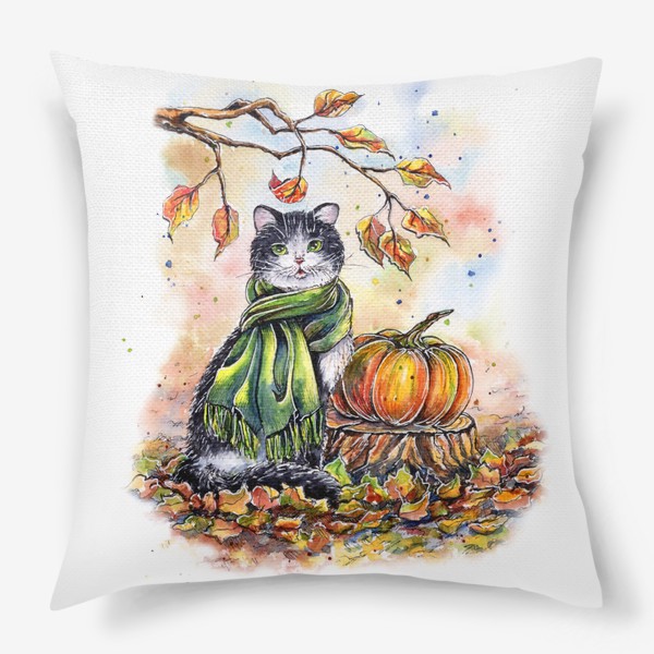 Подушка «Осенний кот»
