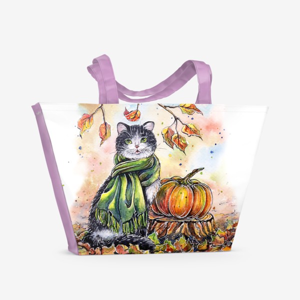 Пляжная сумка «Осенний кот»