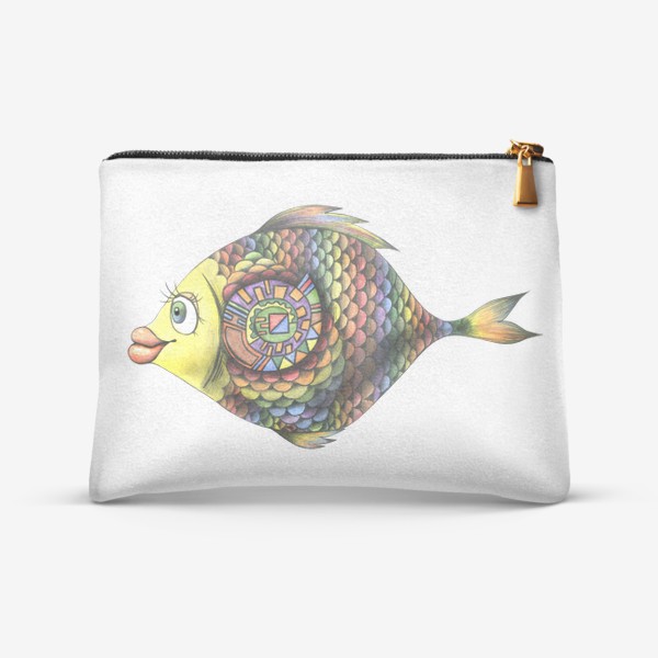 Косметичка &laquo;Яркая разноцветная рыбка. Радуга. Графика.&raquo;