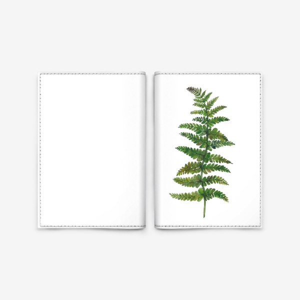 Обложка для паспорта «Папоротник Растение Ботаника Минимализм»
