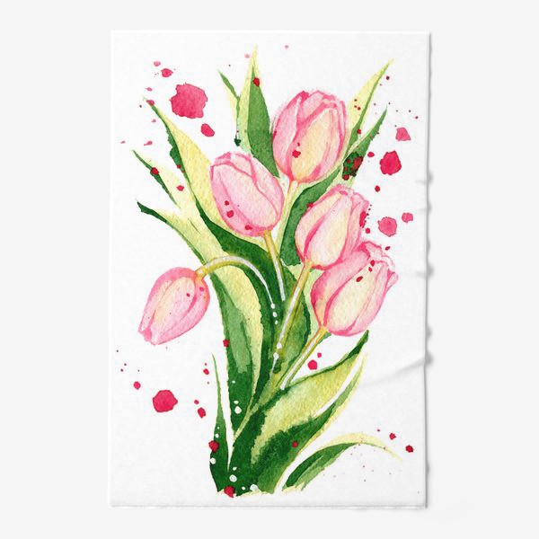 Полотенце «Тюльпаны розовые. Цветы.»