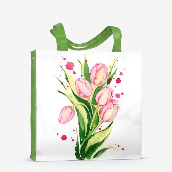 Сумка-шоппер «Тюльпаны розовые. Цветы.»