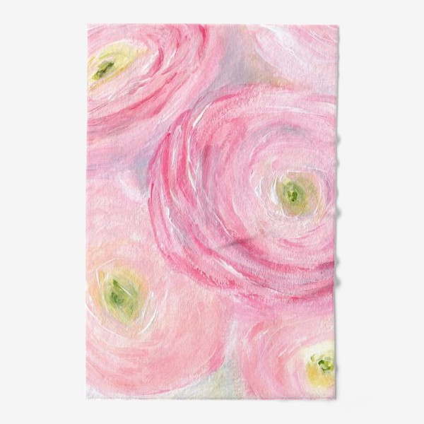 Полотенце &laquo;Ранункулюсы, нежные розовые цветы&raquo;
