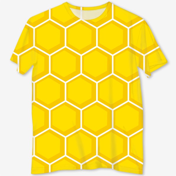 Футболка с полной запечаткой «Пчелиные соты паттерн»