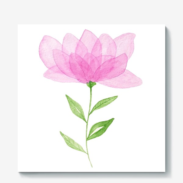 Холст «Розовый прозрачный цветок»