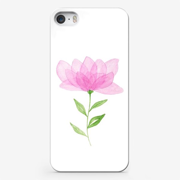 Чехол iPhone «Розовый прозрачный цветок»