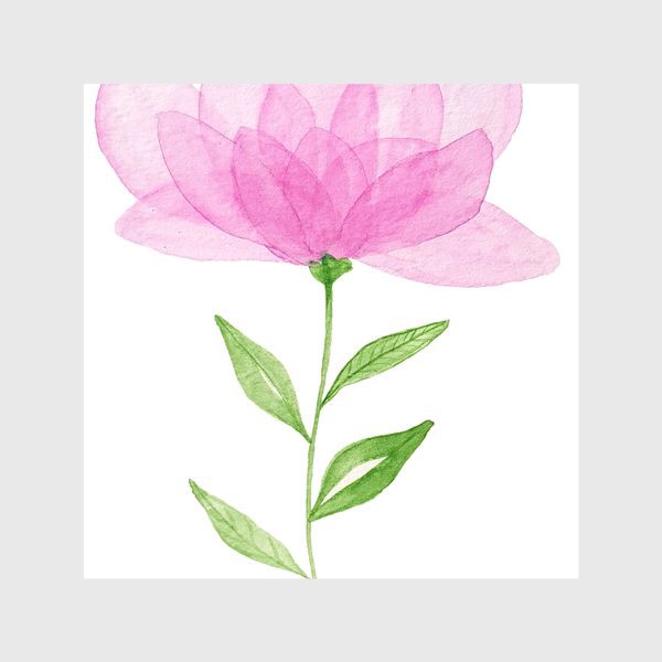 Шторы «Розовый прозрачный цветок»