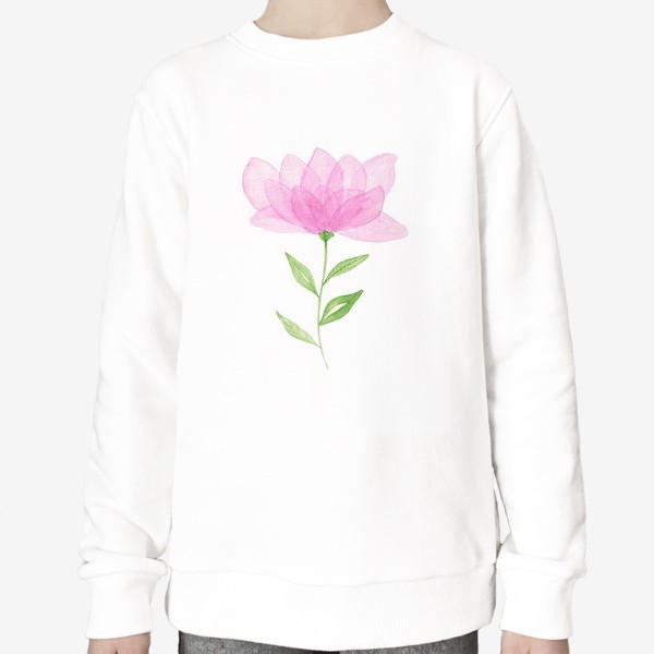 Свитшот «Розовый прозрачный цветок»