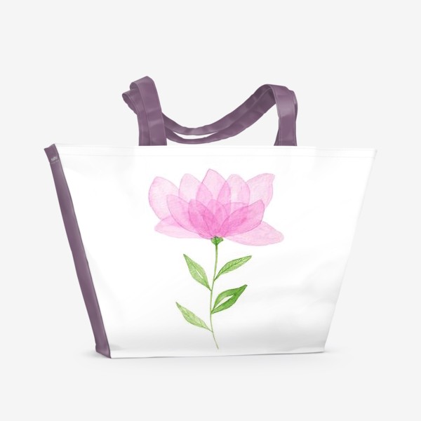 Пляжная сумка «Розовый прозрачный цветок»