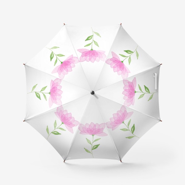 Зонт &laquo;Розовый прозрачный цветок&raquo;